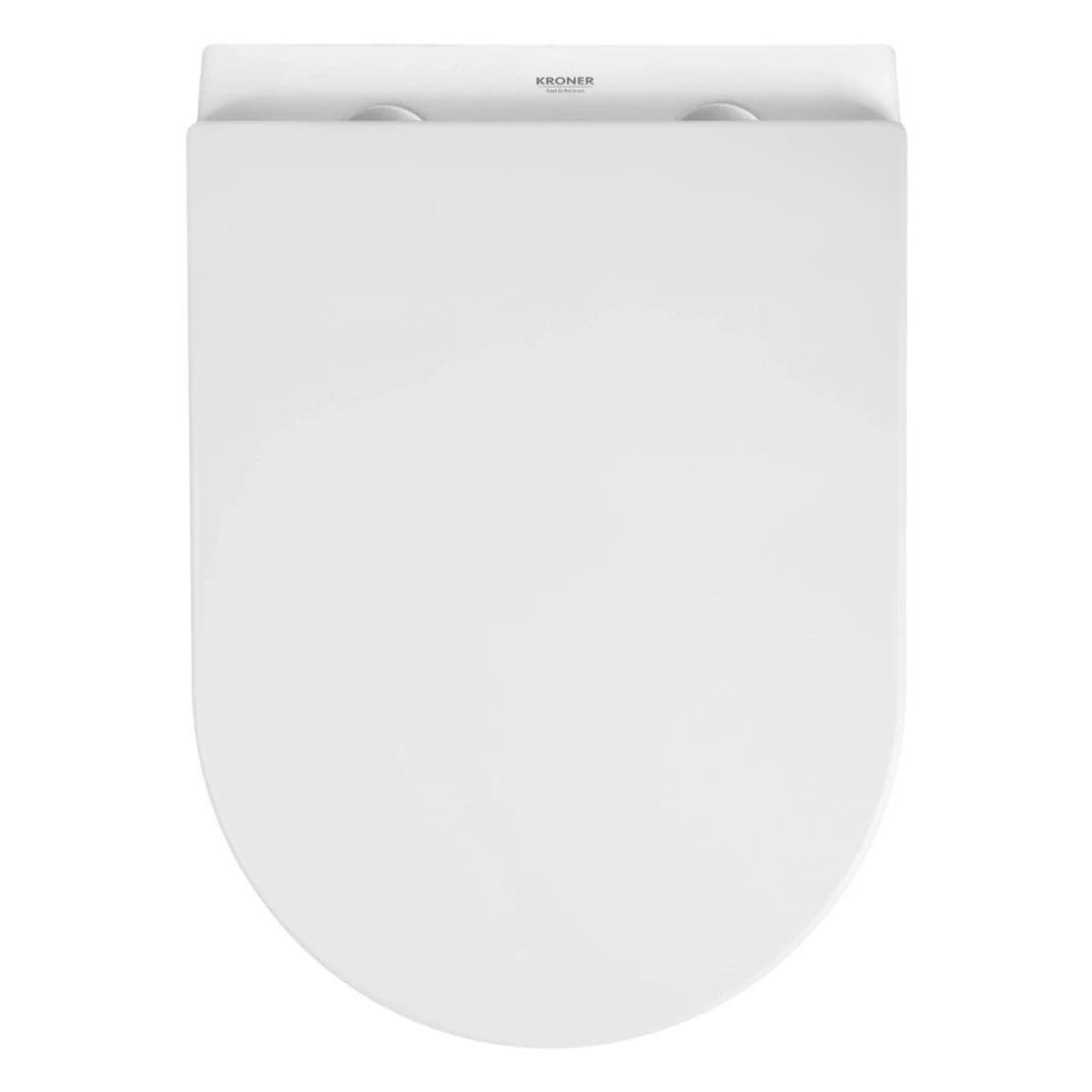 Унітаз підвісний Kroner Armada WHI513636 Rimless безобідковий з сидінням Slim Duroplast 340х360 мм Білий (KA513636WHIR) - фото 9