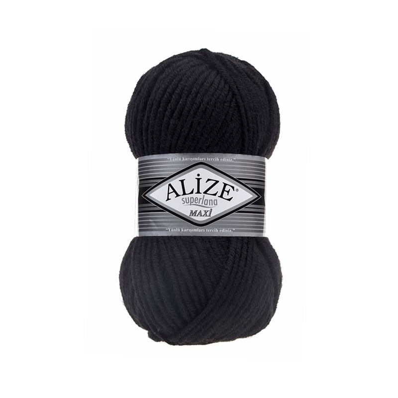 Пряжа Alize SuperLana Maxi 60 Чорний