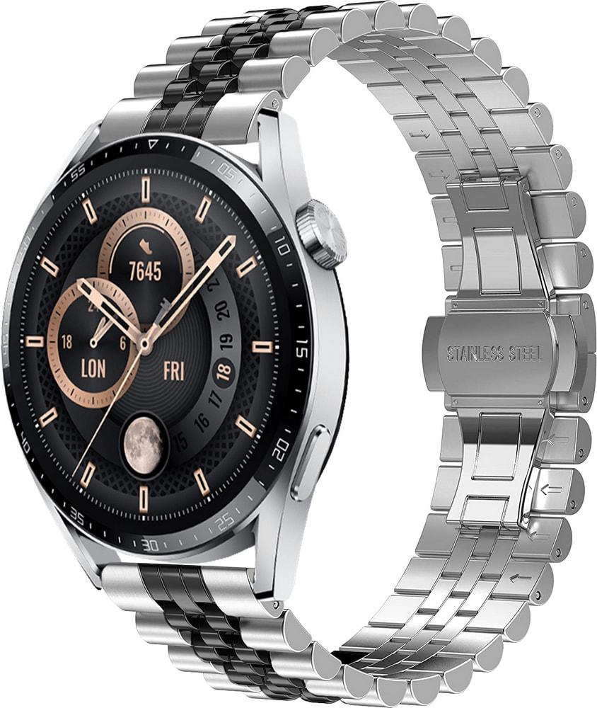 Браслет металевий Stech Line для Huawei Watch GT3 46 мм Silver Black (29144-69)