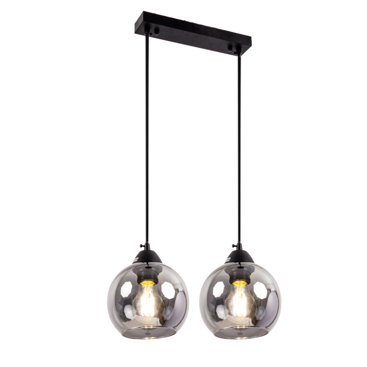 Подвесной светильник Sirius на два плафона под лампу Е27 Черный (GLD-20936-2)