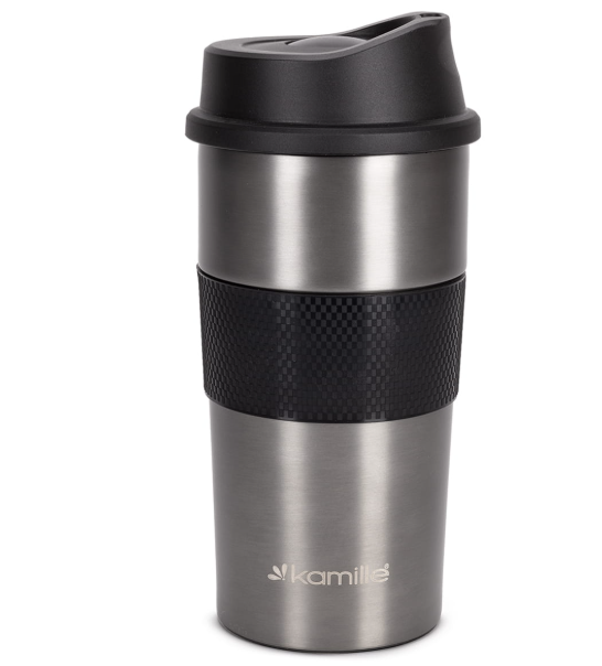 Термокружка Kamille з TPR-вставкою з нержавіючої сталі 480 мл Графітовий (2150А) - фото 1