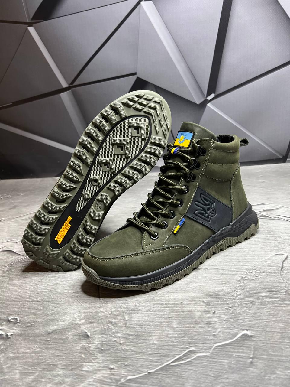 Берці зимові чоловічі з хутром та гербом р. 42 Хакі - фото 2 Берці зимові чоловічі з хутром та гербом р. 42 Хакі - фото 2