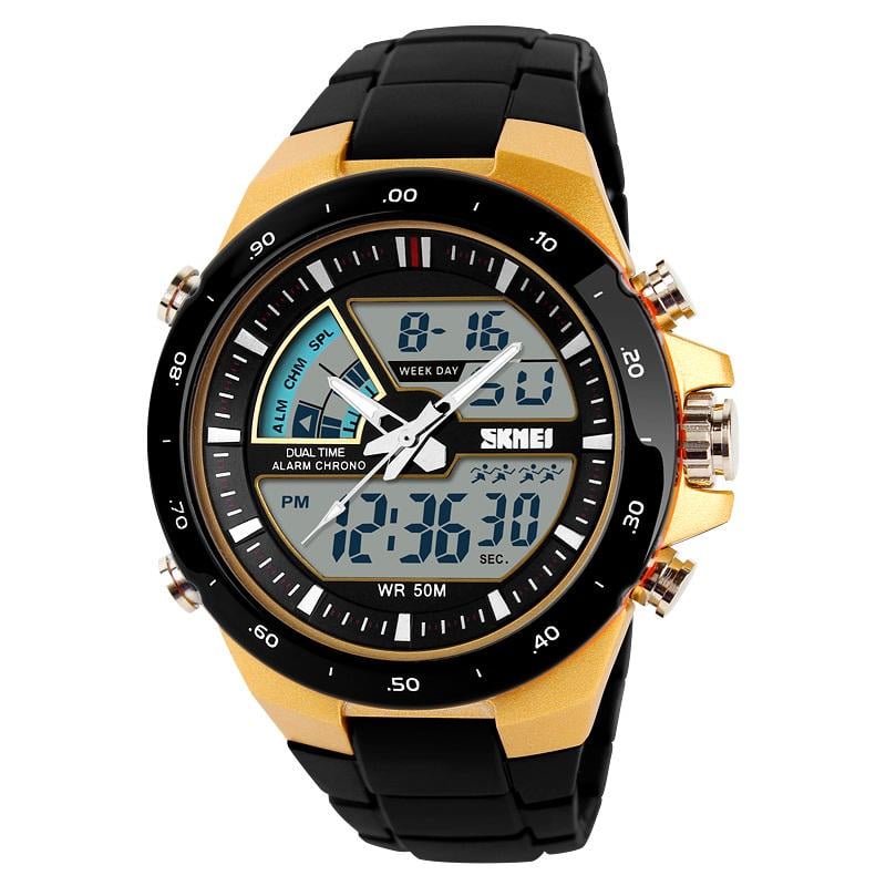 Наручные часы мужские Skmei 1016 SHARK Черный/Золотой