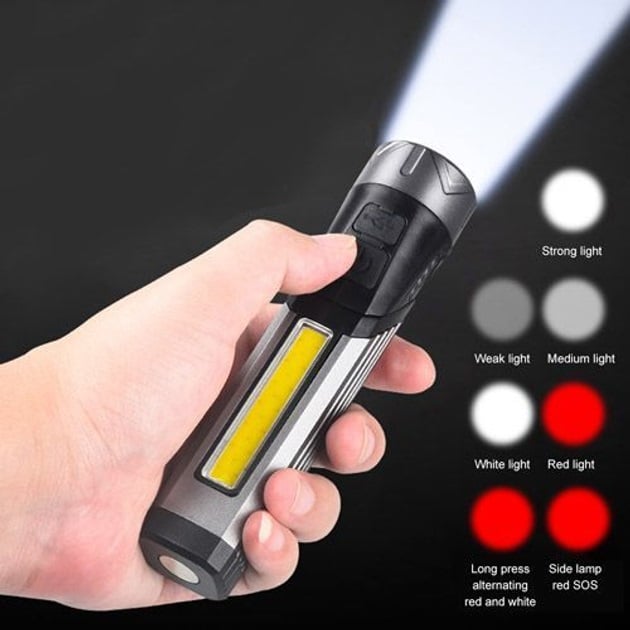 Ліхтарик світлодіодний 508-OSL + COB портативний поворотний USB магнітний (23678374) - фото 15 Ліхтарик світлодіодний 508-OSL + COB портативний поворотний USB магнітний (23678374) - фото 15