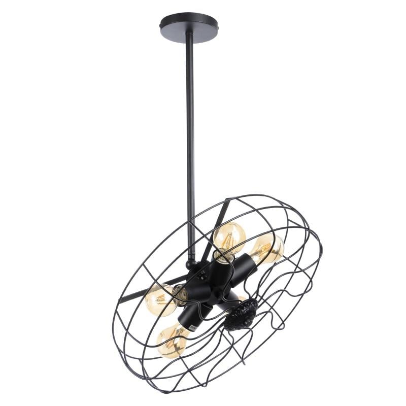 Люстра лофт подвесная Вентилятор Brille BL-332S/5 E27 BK