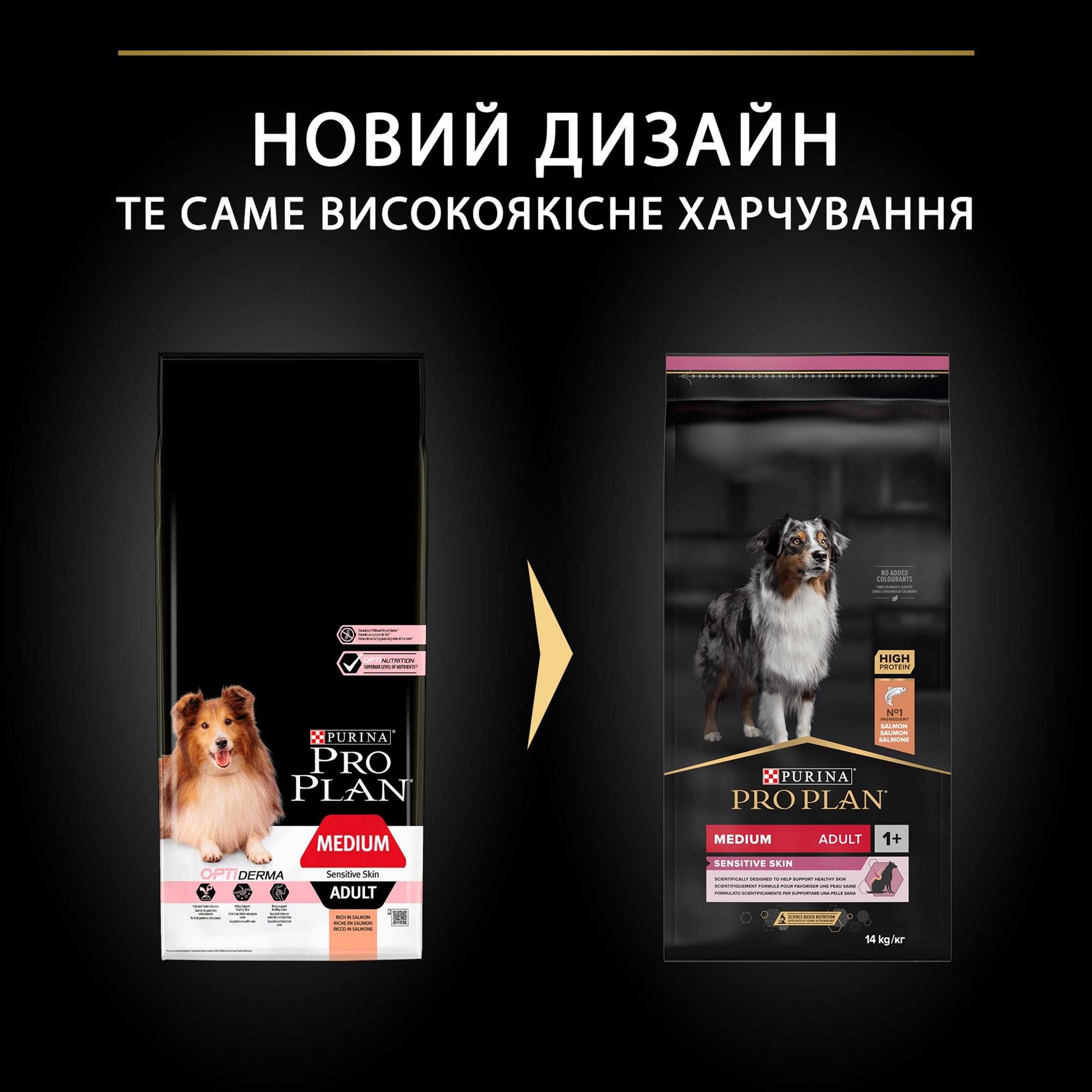 Сухой корм для средних пород склонных к аллергии Purina Pro Plan Medium Sensitive с лососем 14 кг (7613035120464) - фото 2