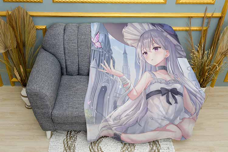 Плед Girl with the white hair Anime плюш двухслойный 135х150 см (113708-2)