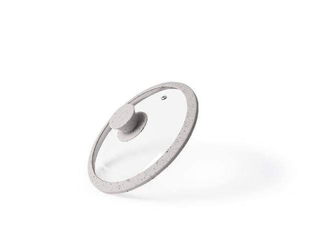 Кришка Fissman Arcades 20х5 см скляна з силіконовим обідком (9995)