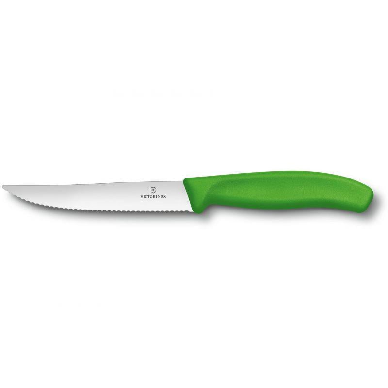 Нож кухонный серрейтор Victorinox Vx67936.12L4 Swiss Classic Steak&Pizza 235 мм Зеленый