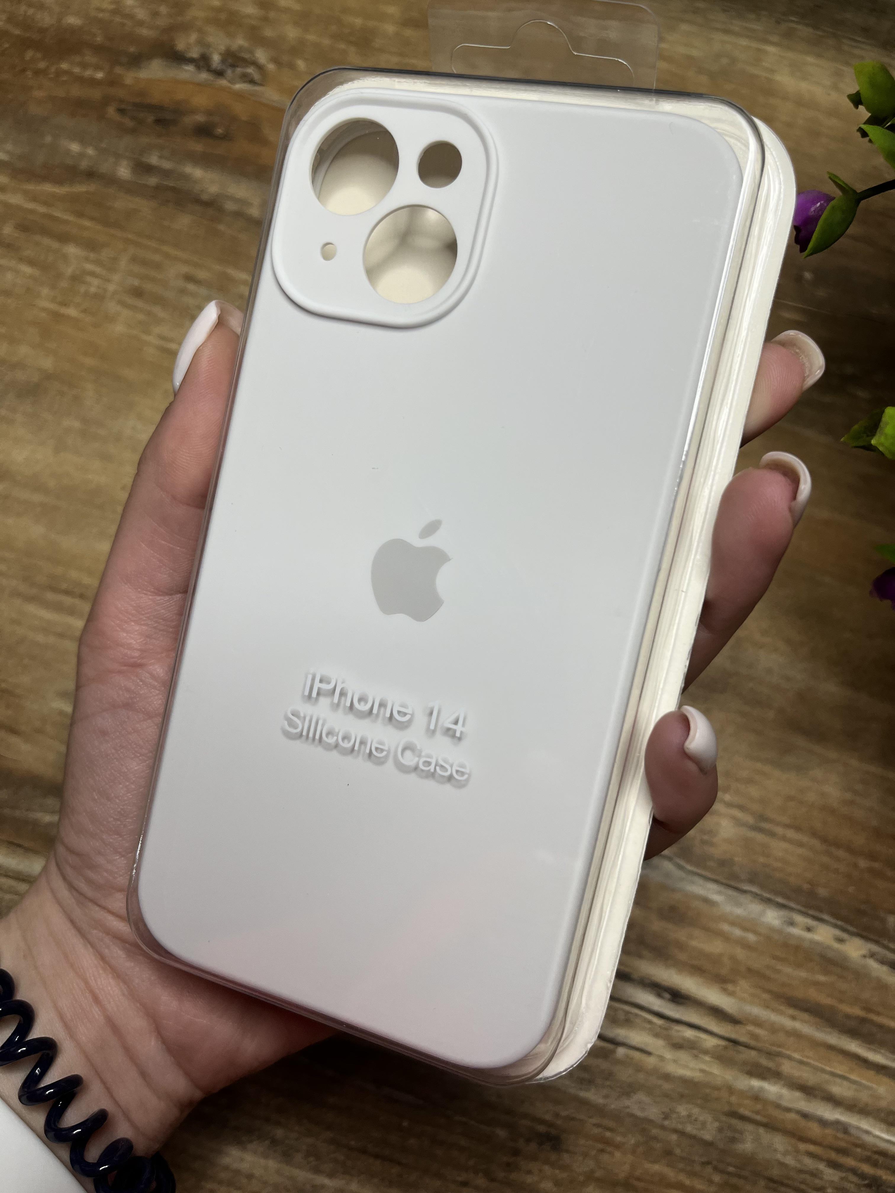 Чехол накладка на iPhone (Айфон) 14 закрытый низ и закрытая камера silicone case full camera Apple