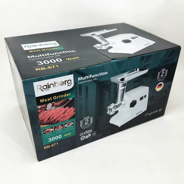 М'ясорубка Rainberg RB-671 3000 Вт (0193) - фото 7 М'ясорубка Rainberg RB-671 3000 Вт (0193) - фото 7