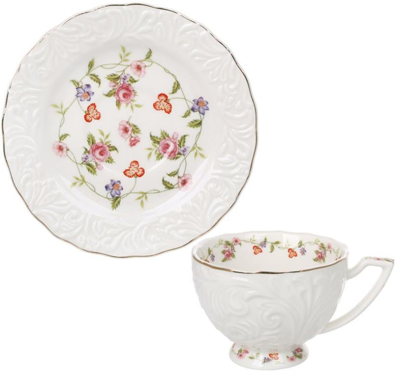 Сервиз кофейный Ажур Флорал фарфоровый 90 мл на 6 персон