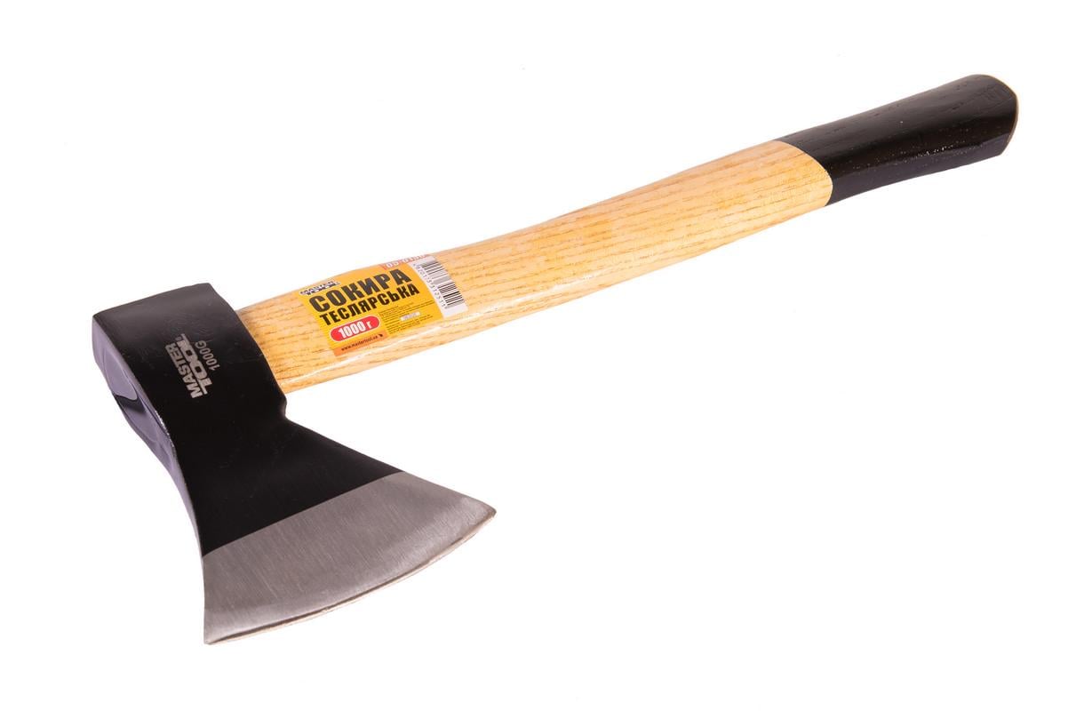 Топор MasterTool 1000 г HRC 50 деревянная рукоятка с полимерной защитой 480 мм (05-0130)