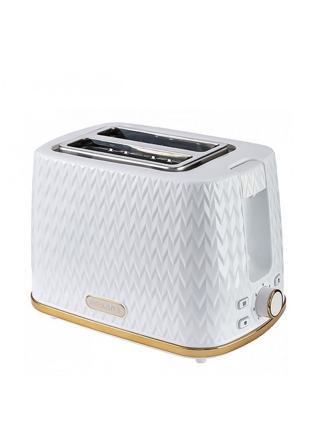 Тостер автоматический 2-ломочный Sokany SK-034 7 температурных режимов с подогревом 780 Вт Белый (S034L)