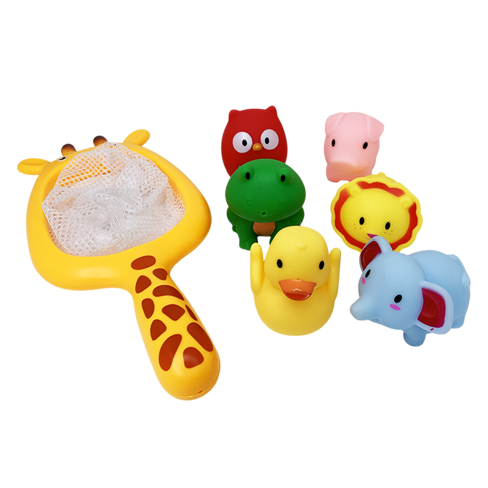 Набор для купания сачек Жираф с игрушками 6 шт. (31235641)