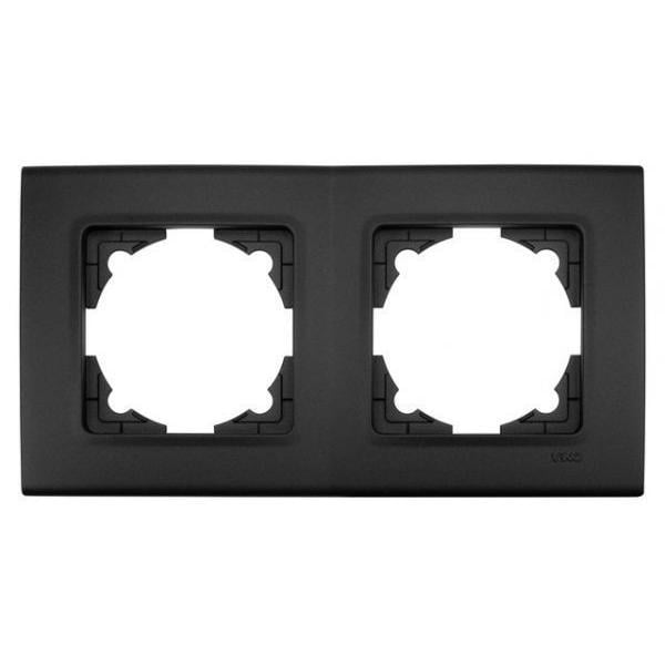 Рамка на 2 места Viko Linnera Life универсальная Черная ночь (90460816)