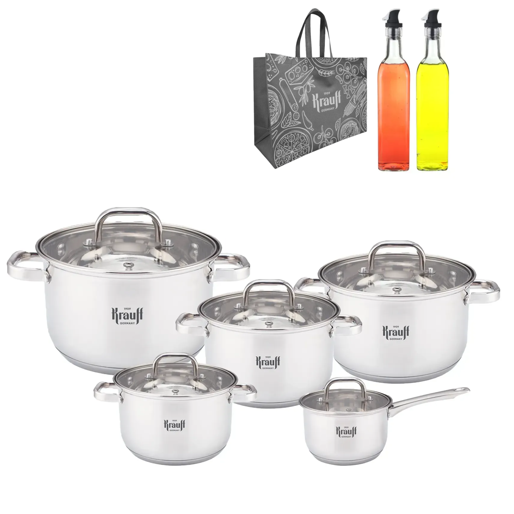 Набор кастрюль Krauff Stahlcraft с кухонными аксессуарами (55-333-606) Набор кастрюль Krauff Stahlcraft с кухонными аксессуарами (55-333-606)