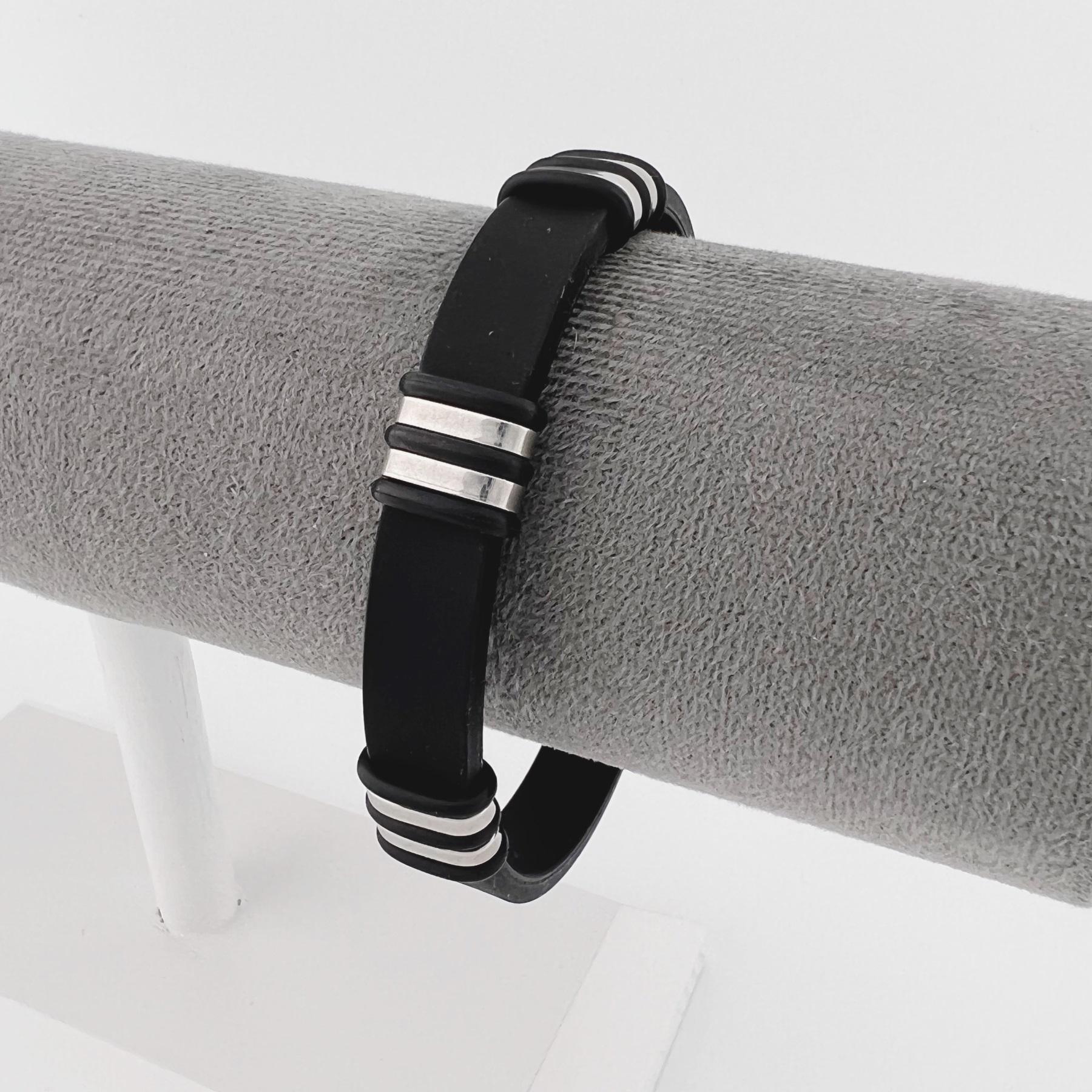 Браслет из медицинской стали на силиконовом ремешке 20 см (BSS-067)