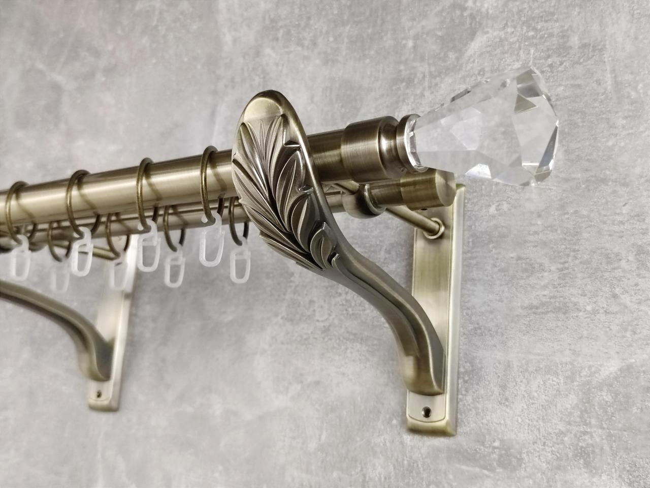 Карниз MStyle металлический для штор двухрядный Лучетта 25/19 мм гладкий 300 см Антик (5012082)