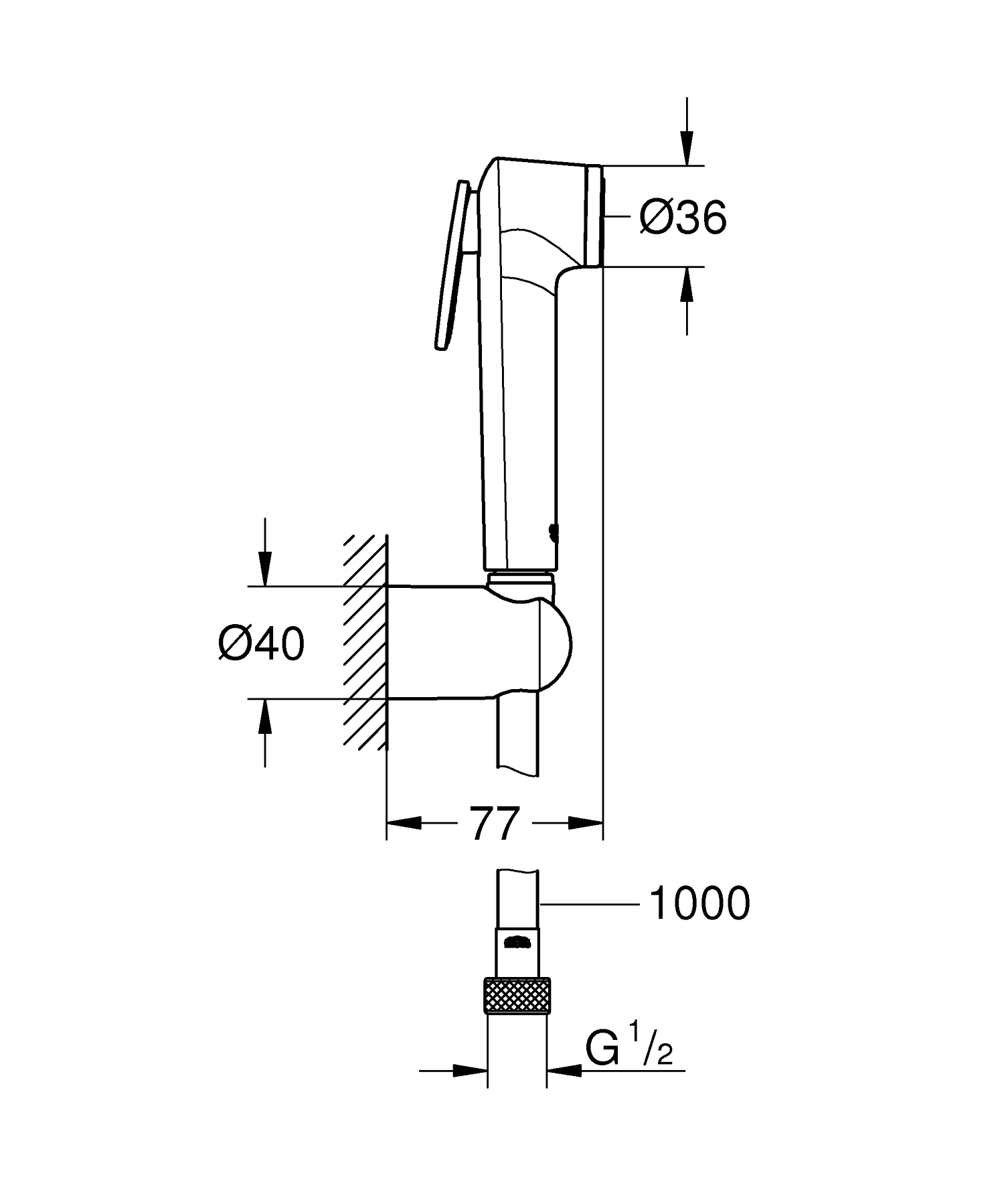 Набір душовий гігієнічний Grohe Tempesta-F Trigger Spray (26352000) - фото 4