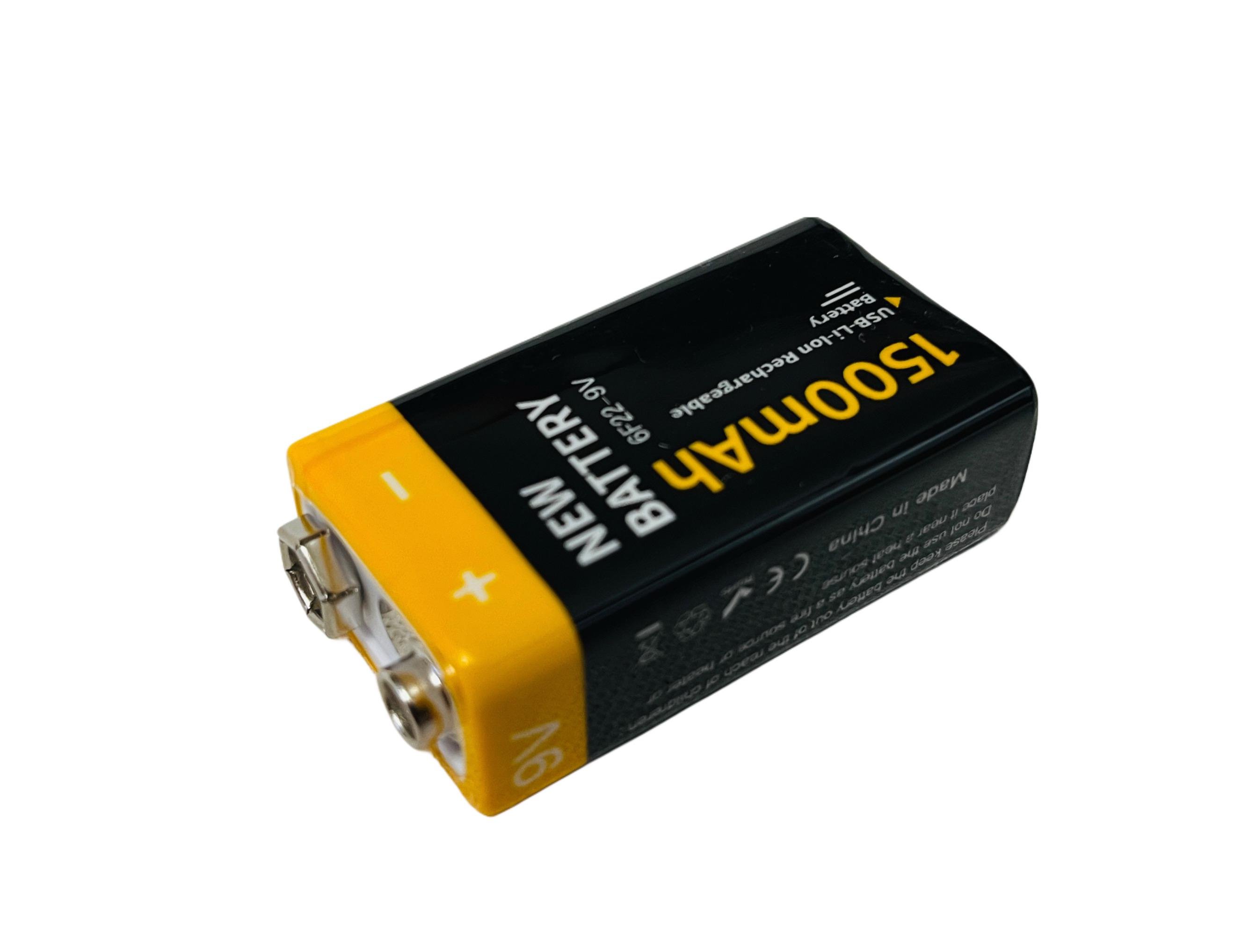 Аккумулятор Крона 9 V 1500 mAh Li-Ion с USB зарядкой (6F22)