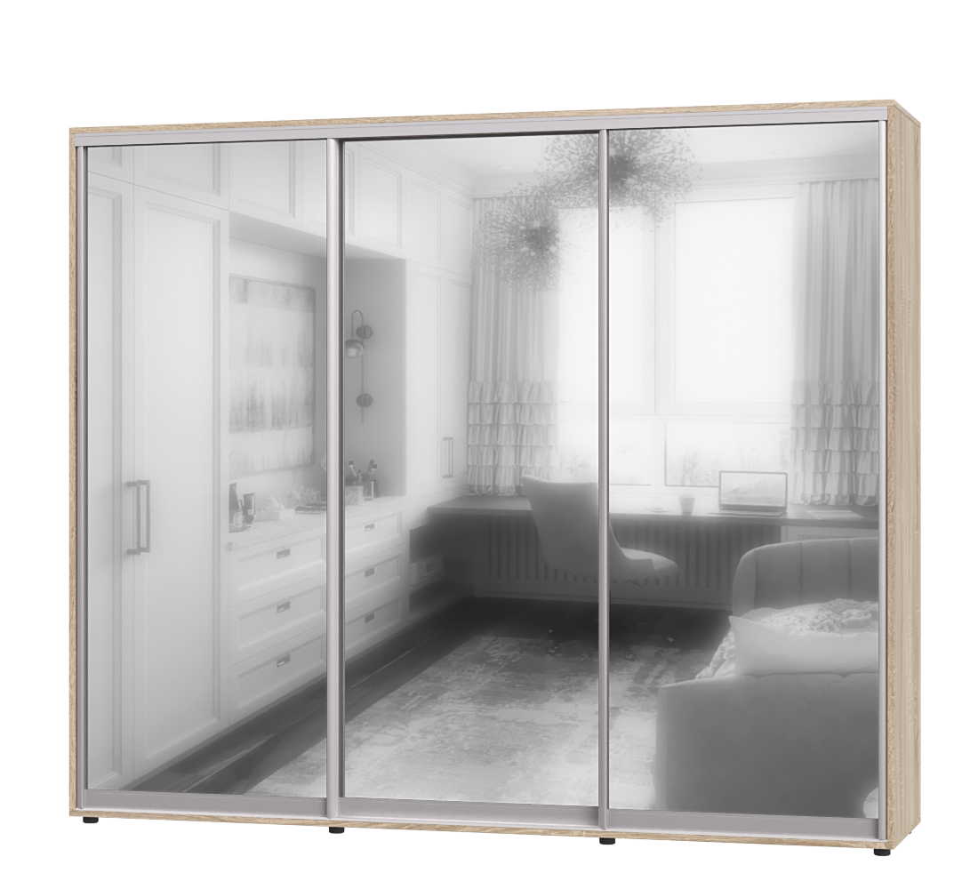 Шафа-купе тридверна Еверест ШК-05 270х60х220 см Дуб Сонома (07596)