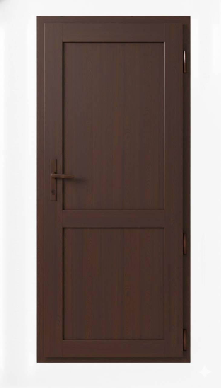 Дверь балконная металопластиковая пластиковая Steko V62 с фурнитурой AXOR 2000х850 мм Темний дуб