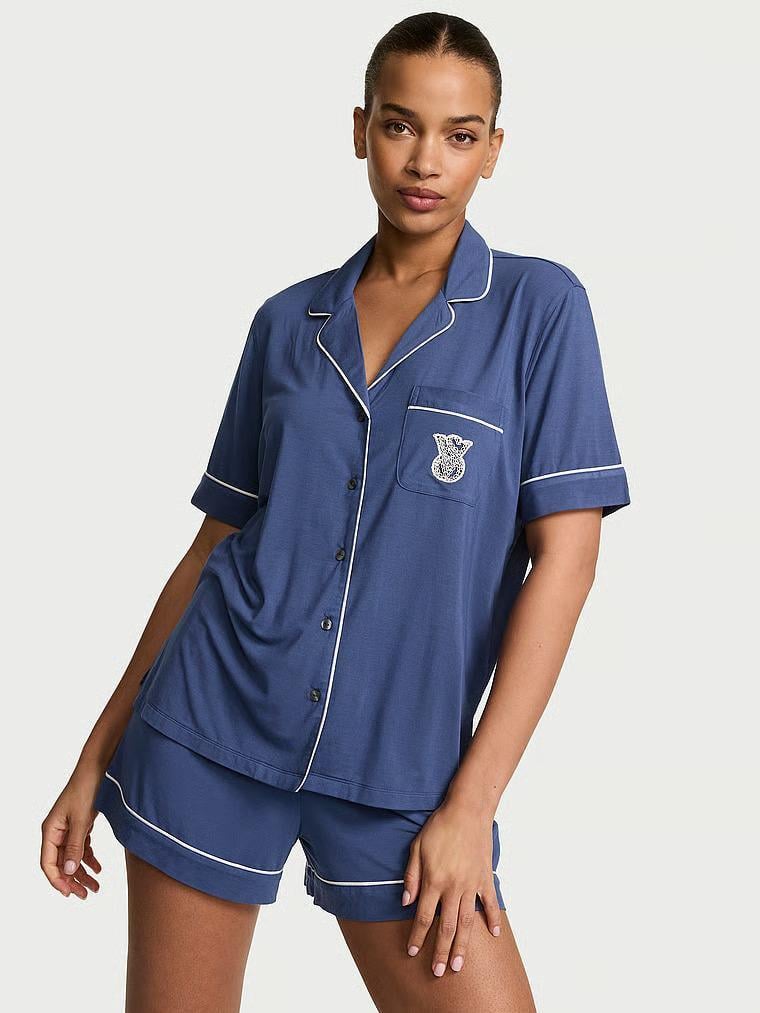 Піжама Victoria's Secret SoSoft Modal Short Pajama Set Ink Blue M Темно-синій (27303565)