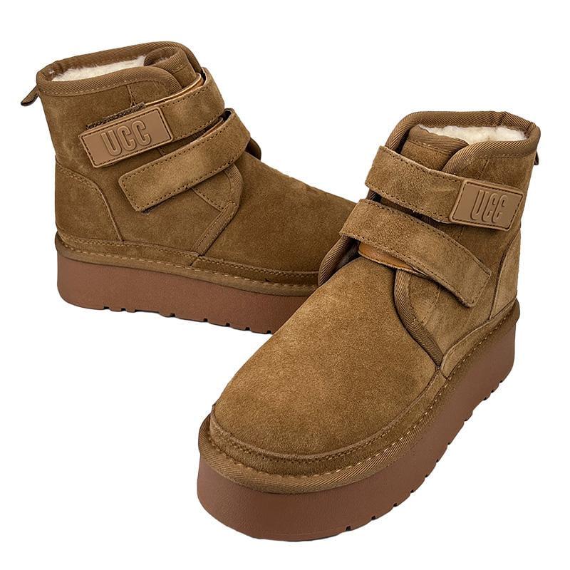 Угги женские замшевые на платформе липучка 501-2 p. 36 23 см Коричневый - фото 2 Угги женские замшевые на платформе липучка 501-2 p. 36 23 см Коричневый - фото 2