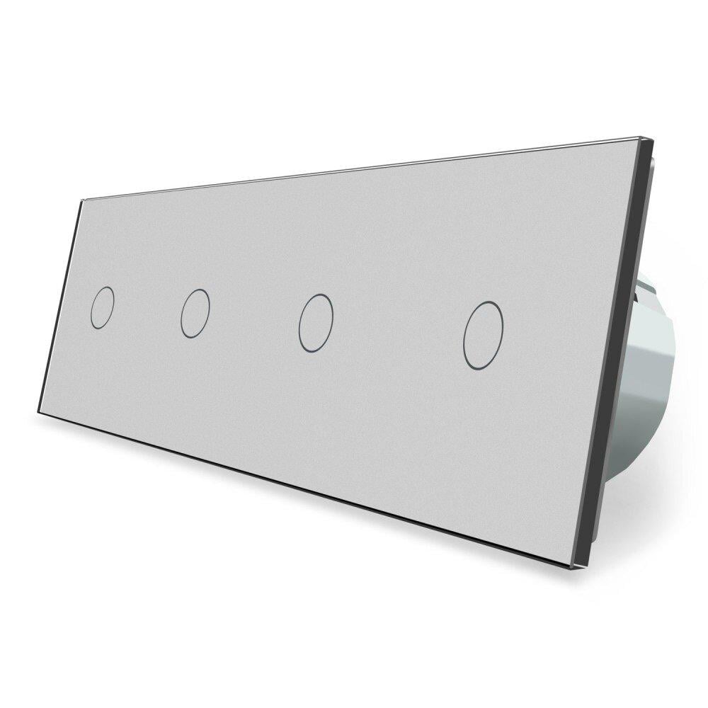 Сенсорный выключатель Livolo ZigBee 4 сенсора стеклянный Серый (VL-C704Z-15) Сенсорный выключатель Livolo ZigBee 4 сенсора стеклянный Серый (VL-C704Z-15)