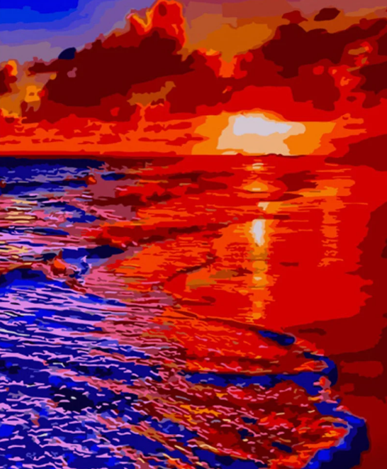 Картина по номерам Strateg Красные волны 40x50 см (GS691)