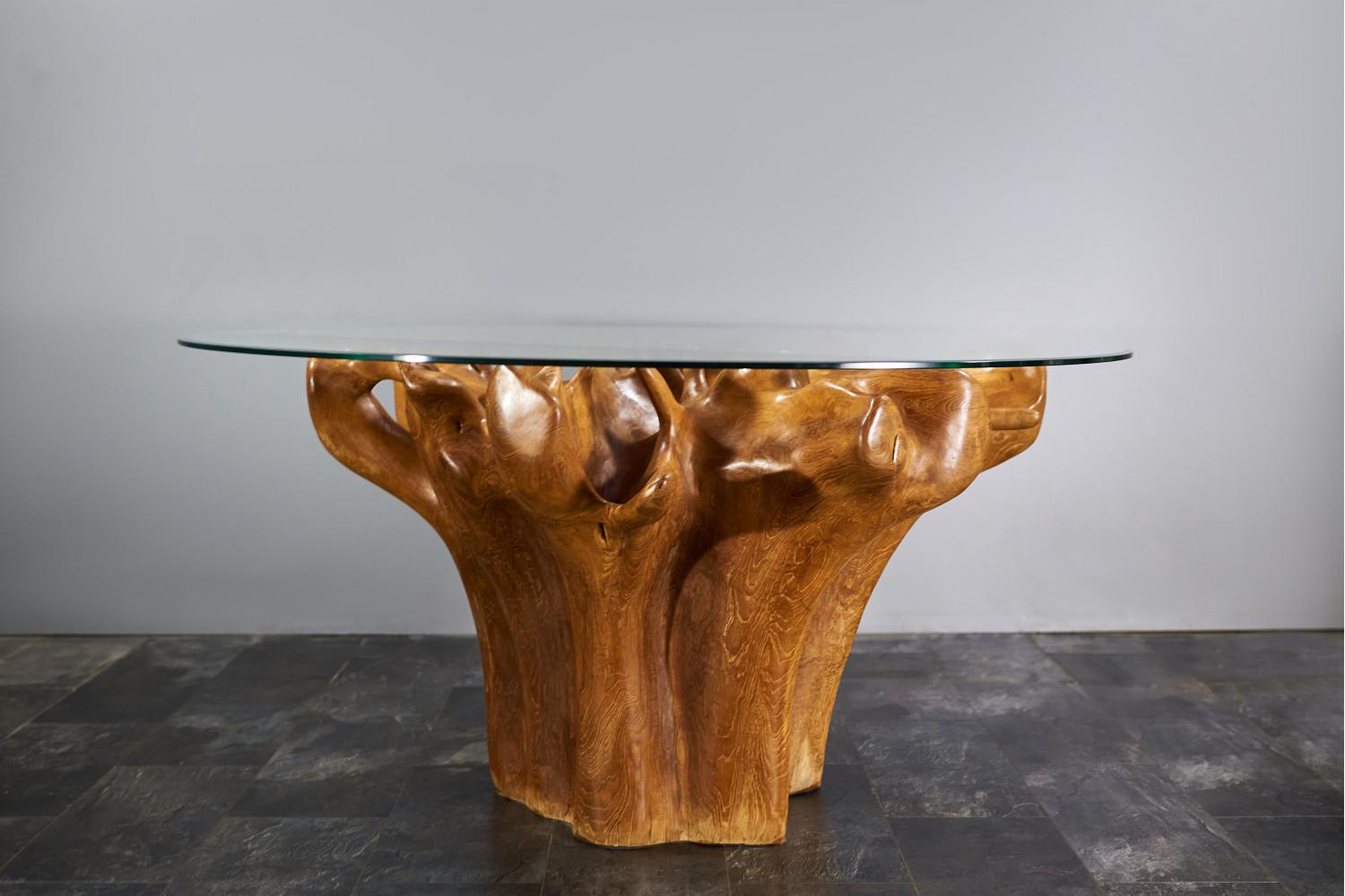 Cтол из дерева тик со стеклом (D.K.A-10) - фото 2 Cтол из дерева тик со стеклом (D.K.A-10) - фото 2