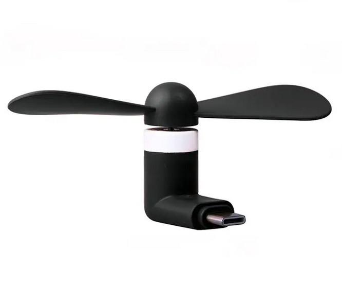 Мини-вентилятор для телефона Type-C Xерный