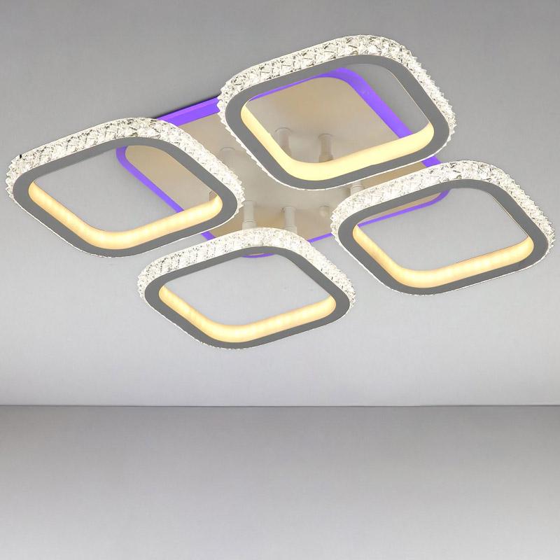 Люстра потолочная LED с RGB подсветкой Light House NM-16455/4S RGB 132W Белый (16015)