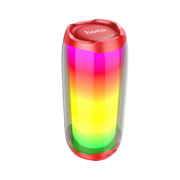 Колонка Hoco Pulsating colorful luminous HC8 BT5.0 TWS 360 Sound bluetooth с подсветкой Red