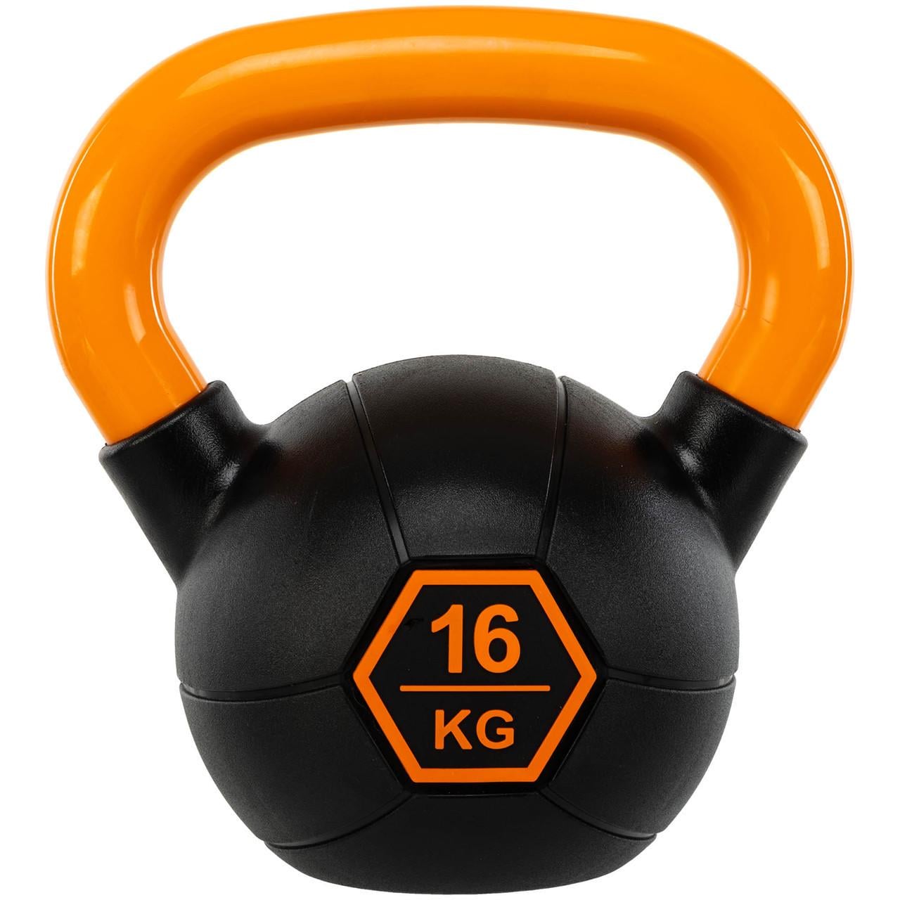 Гиря тренировочная цельная резиновая LiveUp Urethane competition kettlebell UAZE5336-16 с окрашенной ручкой 16 кг (2532856129)