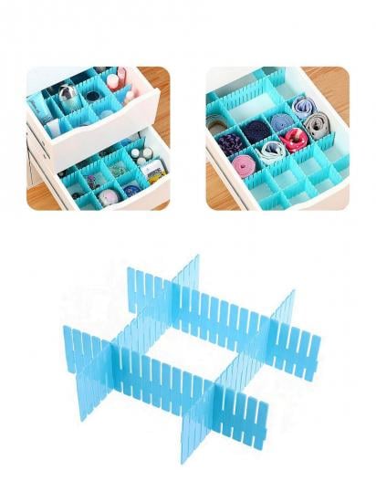 Органайзер-разделитель в тумбочку 4 планки 31х7 см Blue (125220) - фото 3 Органайзер-разделитель в тумбочку 4 планки 31х7 см Blue (125220) - фото 3