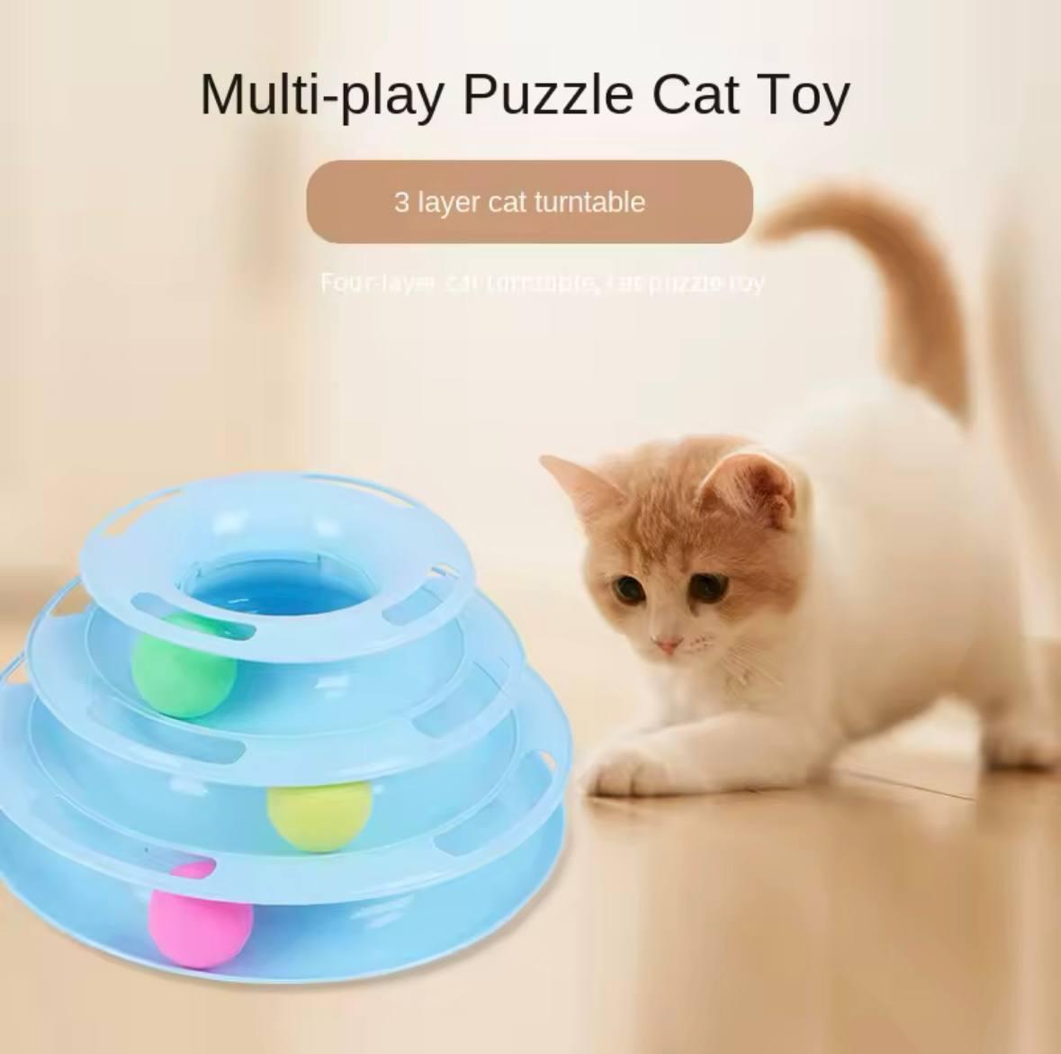 Іграшка для котів Tower of Tracks Вежа з кульками 3 рівня Blue - фото 3 Іграшка для котів Tower of Tracks Вежа з кульками 3 рівня Blue - фото 3