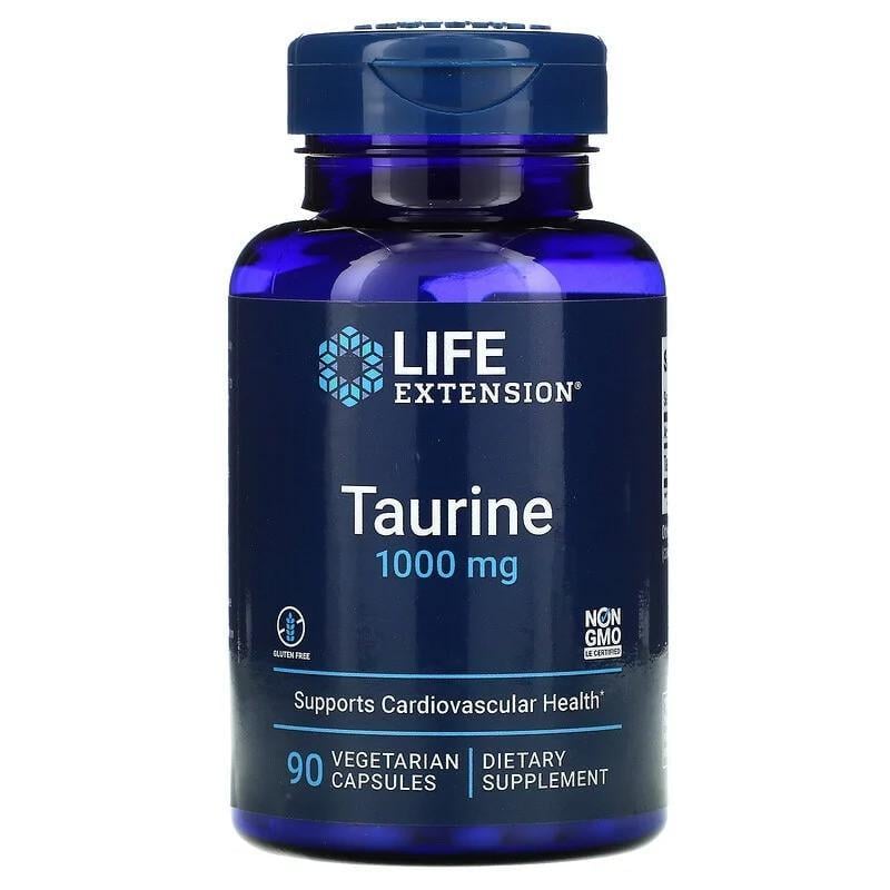 Таурин Life Extension Taurine поддерживает здоровье сердечно-сосудистой системы 1000 мг 90 вег. капс. (1540560722)