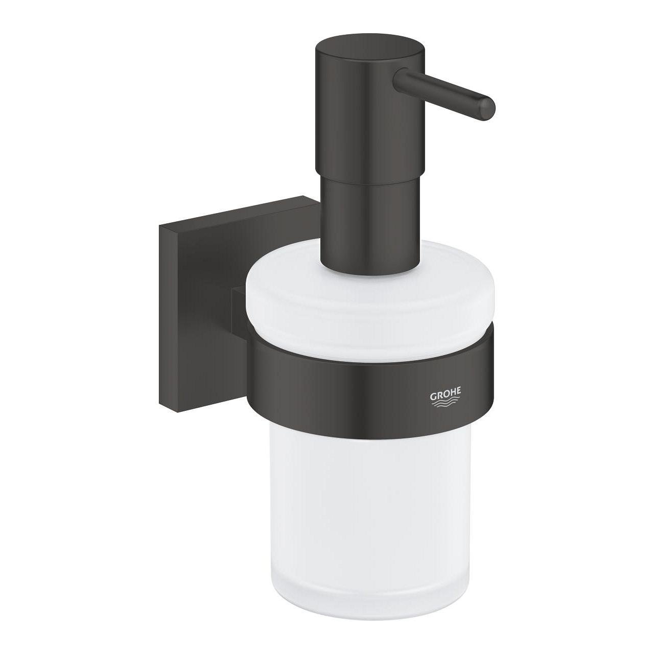 Дозатор для рідкого мила Grohe QuickFix Start Cube 410982430 настінний 160 мл Чорний (227027)