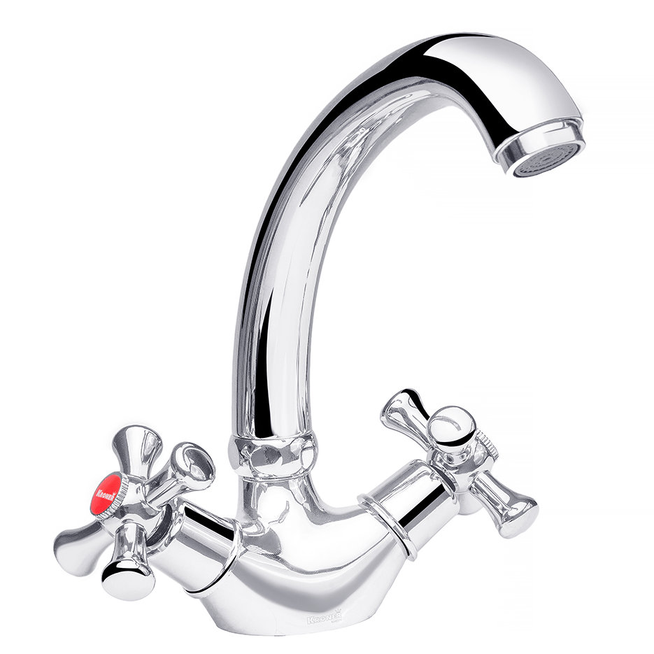 Змішувач для кухні KRONER Rhein-C031 CV016434 двовентильний Хром (147650)