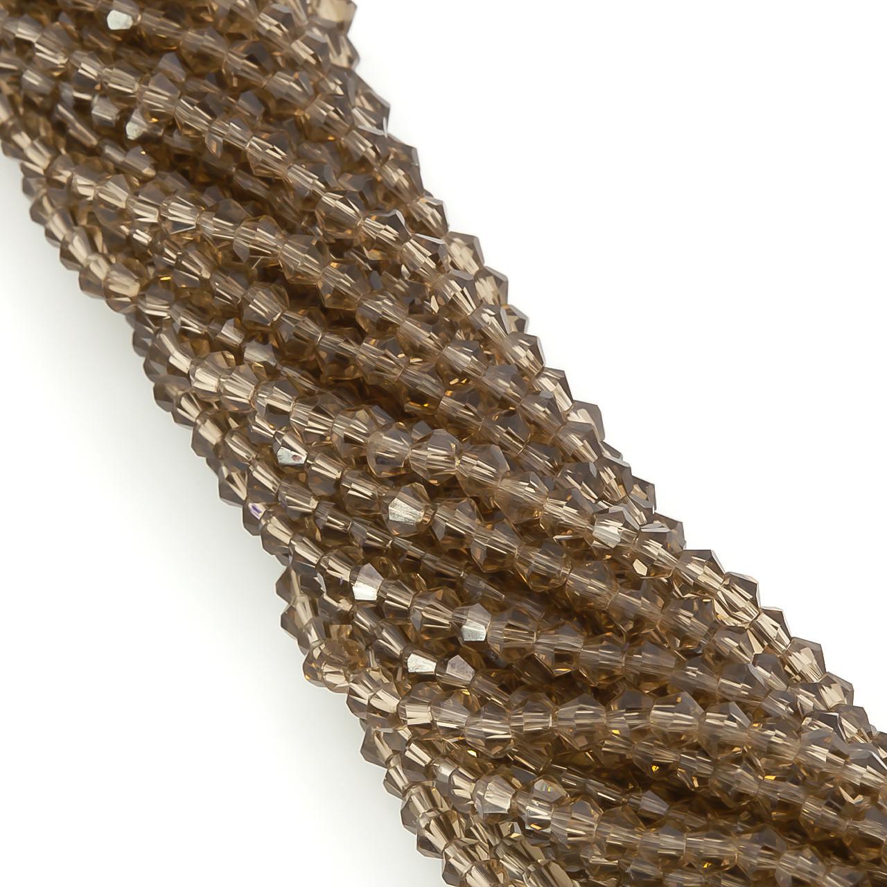 Бусины хрустальные Биконус 2,3х3 мм 160 шт. Коричневый (БИ0002к08)