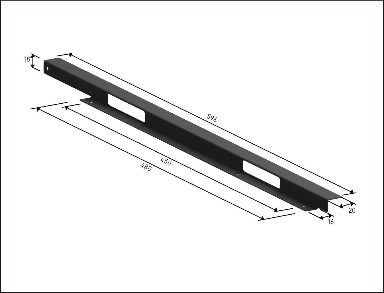 Термоизоляционные планки для тумбы под духовку Loft для ДСП 18 мм Черный - фото 2