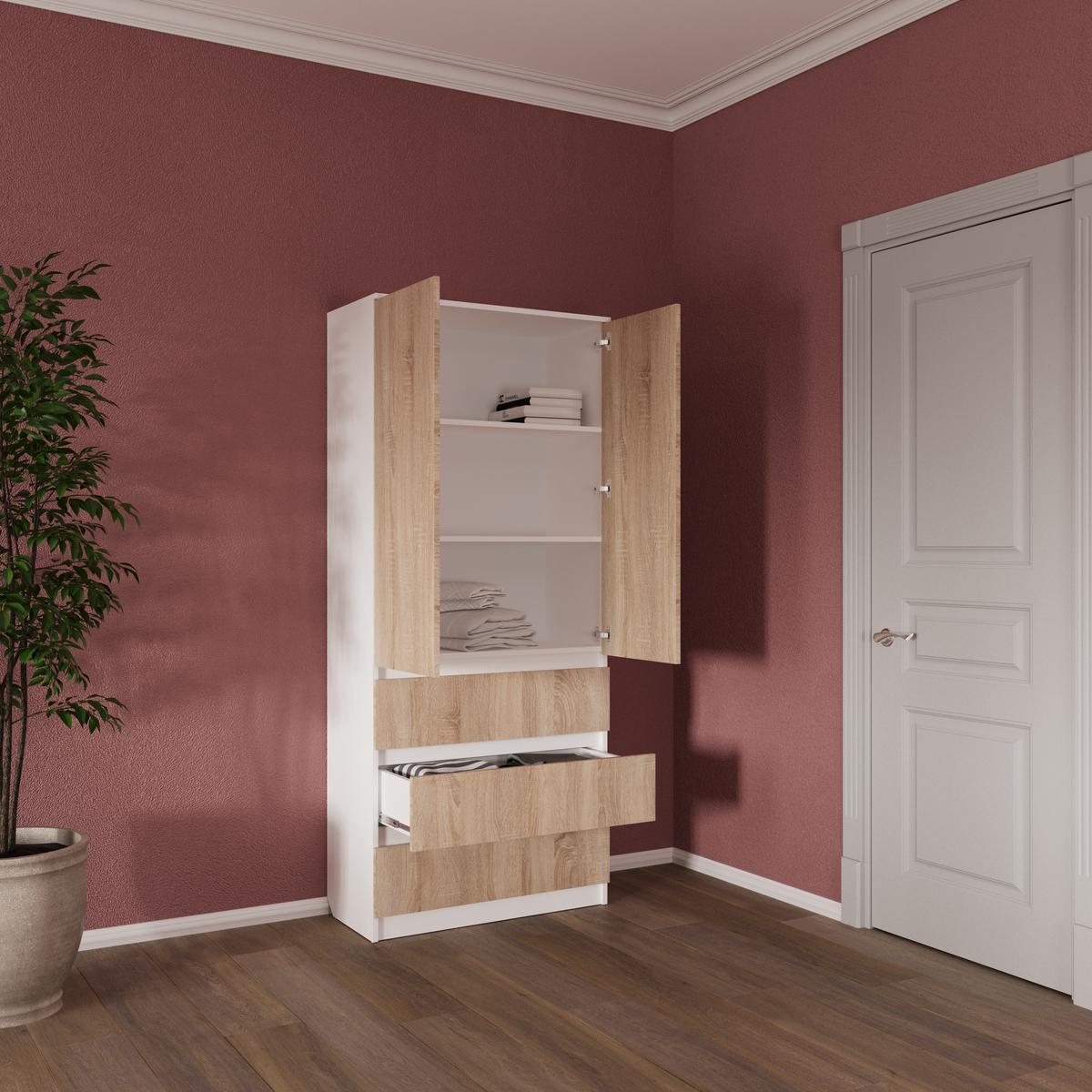 Шкаф Смузи Мікс Меблі 1860х800х380 мм Сонома - фото 2 Шкаф Смузи Мікс Меблі 1860х800х380 мм Сонома - фото 2