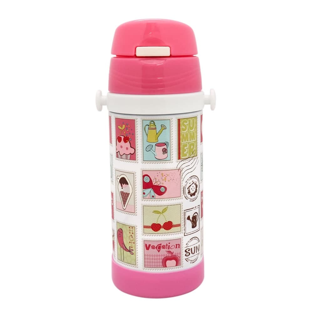 Термос детский A-Plus 1776 с трубочкой 320 мл Розовый