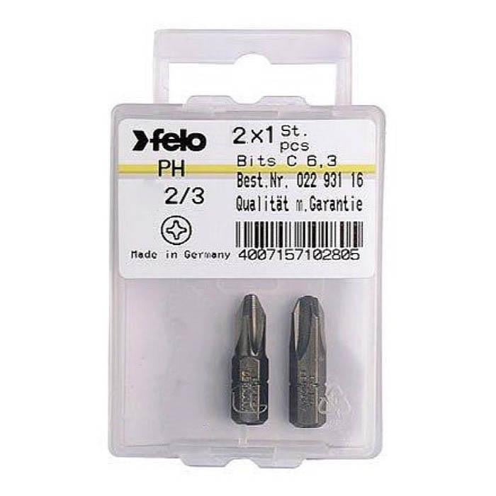 Бита Felo PH2/PH3х25 мм 1/4" С 6,3 Вox 2 шт. 02202336 (14259)