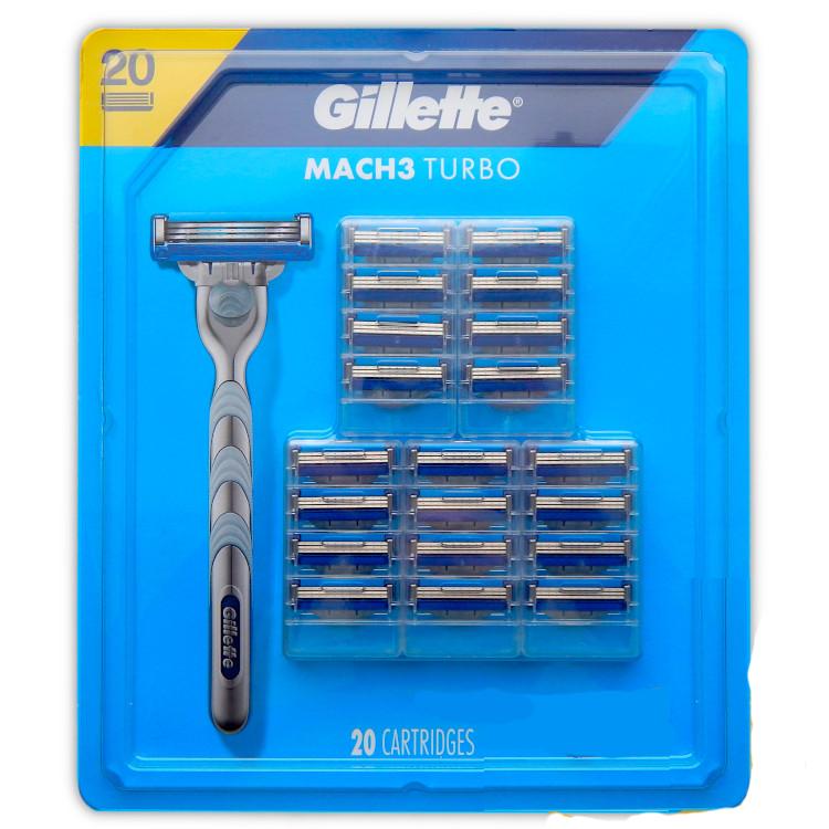 Картриджи сменные для бритья Mach3 мужские Gillette Mach 3 Turbo 20 шт.