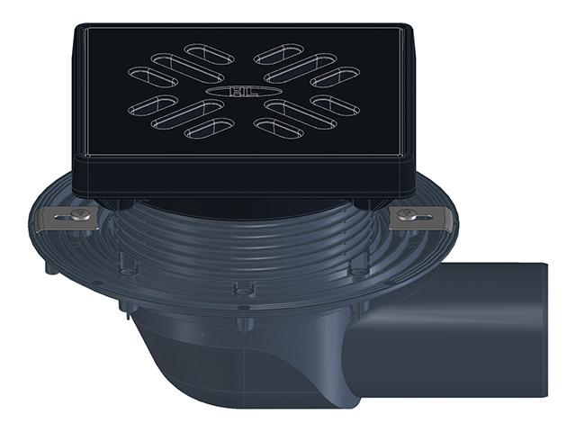 Трап с горизонтальным выпуском DN75 мм незамерзающим запахозапорным устройством чугунные подрамник 190х190 мм и решетка 175х175 мм (HL5100TG) Трап с горизонтальным выпуском DN75 мм незамерзающим запахозапорным устройством чугунные подрамник 190х190 мм и решетка 175х175 мм (HL5100TG)