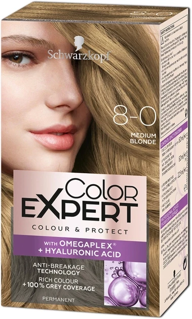 Крем-фарба стійка Color Expert з гіалуроновою кислотою 8-0 Натуральний русявий