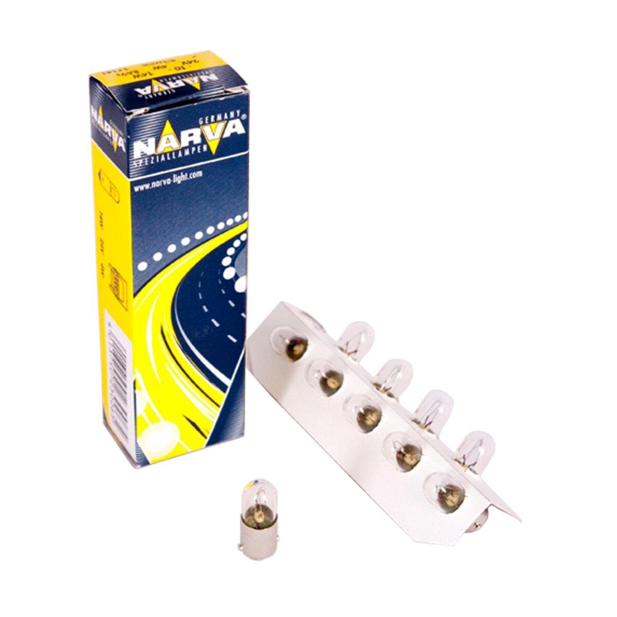 Лампа розжарювання Narva T4 W/24 V/4 W/BA9s 10 шт.